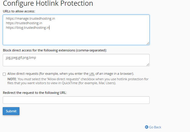 Hotlink Protection – cPanel