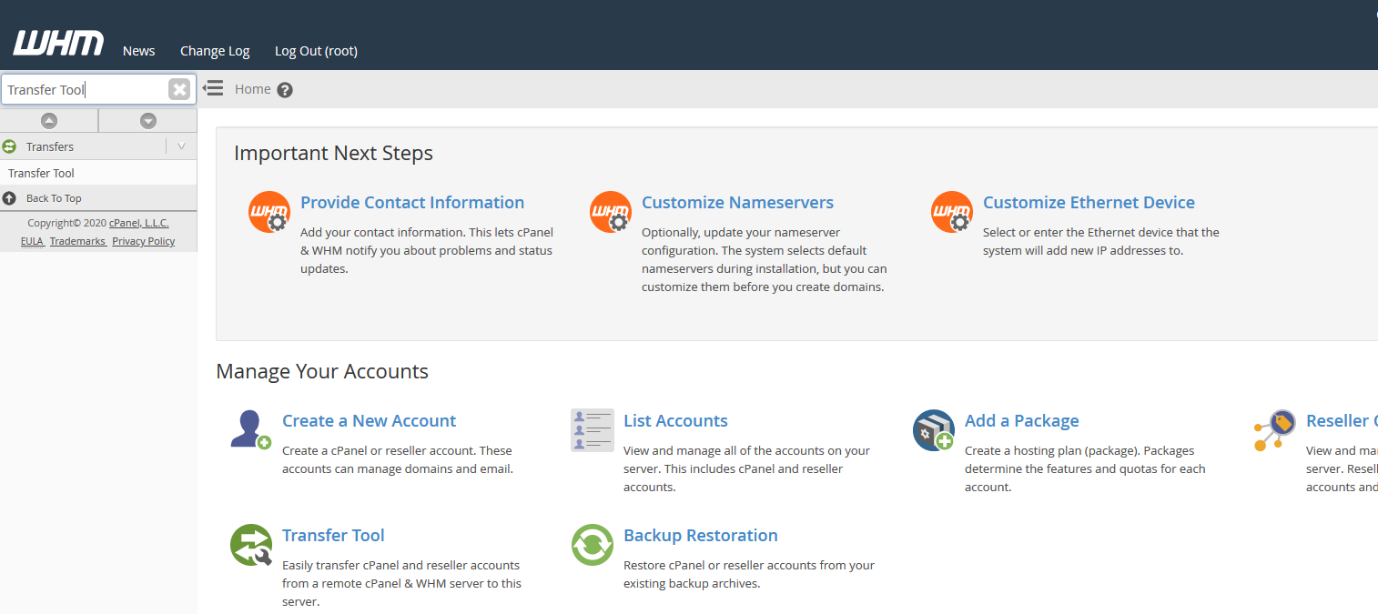 Performing a cPanel to cPanel Migration